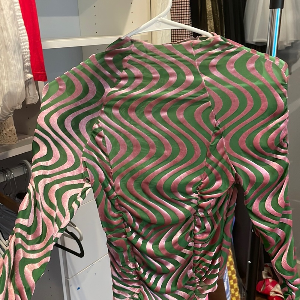 Urban outfitters Pink and Green trippy Swirl longlseeve
